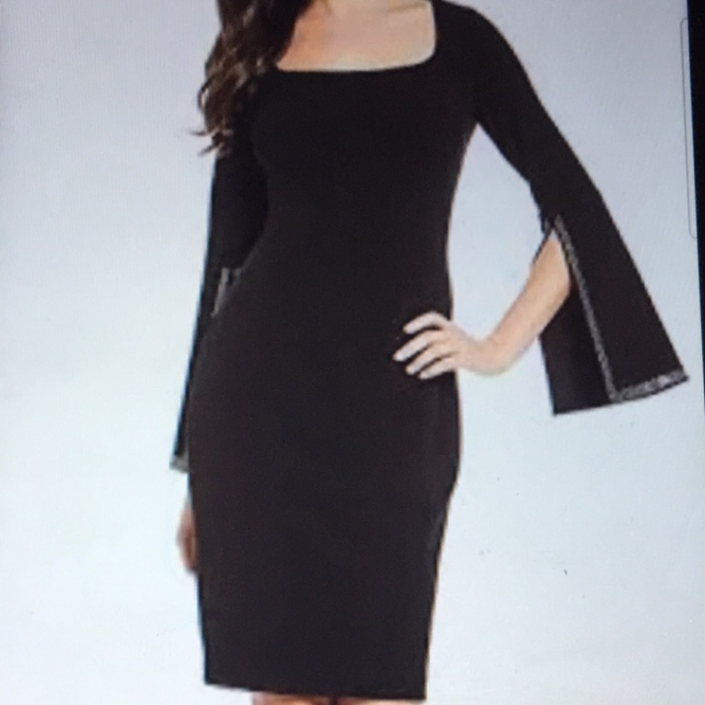 ❤️Sale💃💥Calvin Klein Black Rhinestone Sleeve Dress
